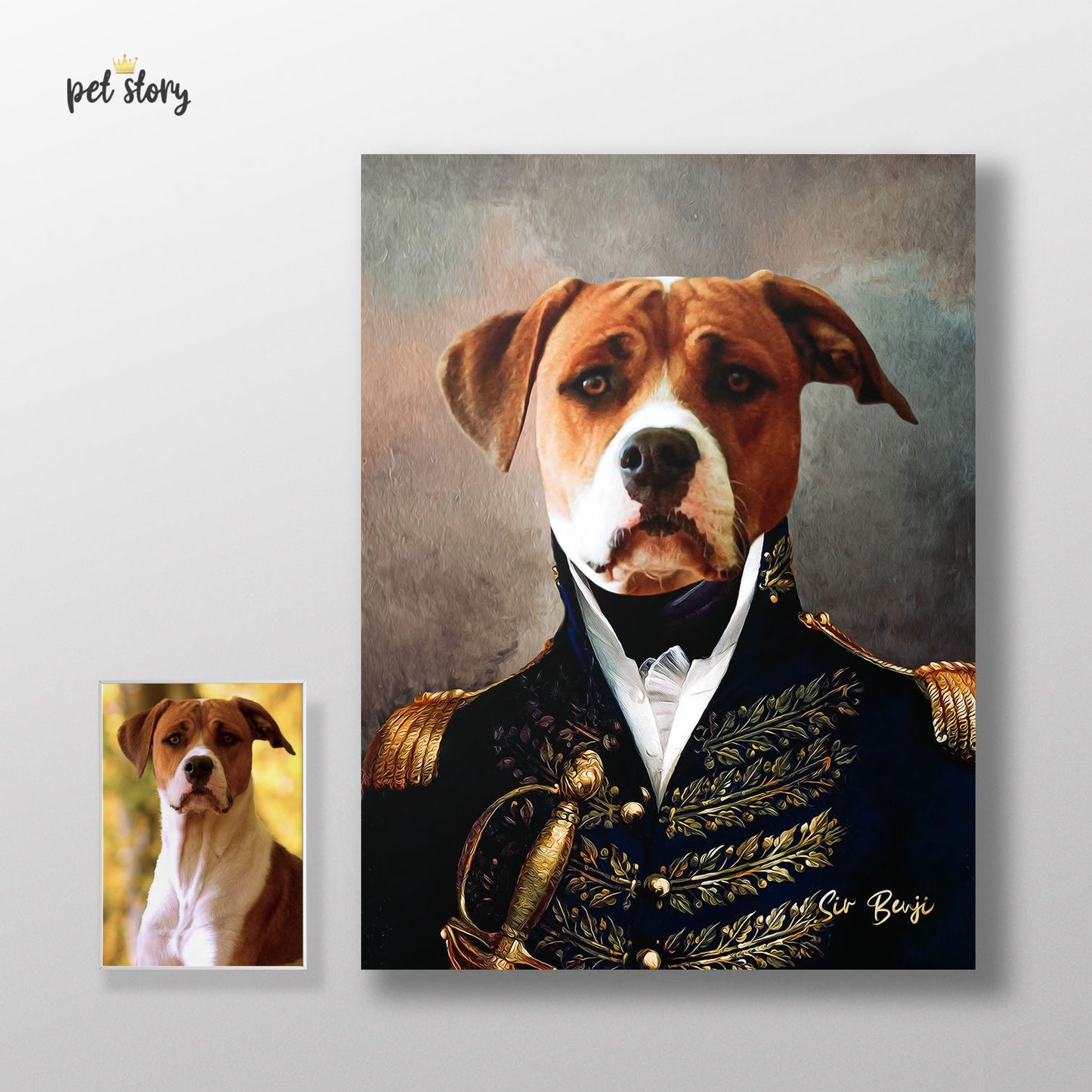 Almirante | Retrato Personalizado de Animal de Estimação - Pet Story PT