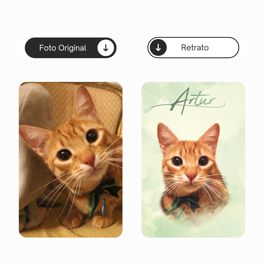 Nube verde | Retrato de mascota personalizado