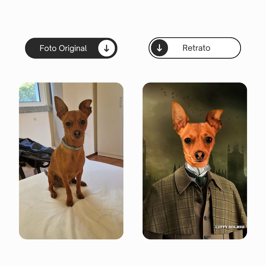 Sherlock Holmes | Retrato personalizado do teu animal de estimação