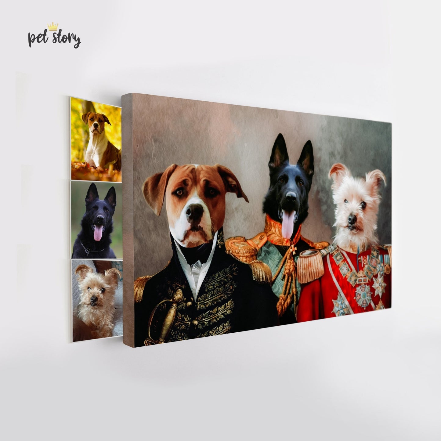 Os Oficiais 3 animais | Retrato Personalizado de Animal de Estimação - Pet Story PT