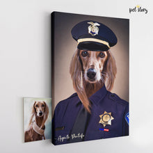 Carregar imagem no visualizador da galeria, Polícia Fêmea | Retrato Personalizado de Animal de Estimação - Pet Story PT