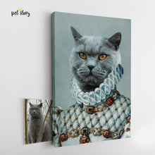 Carregar imagem no visualizador da galeria, Rainha de Branco | Retrato Personalizado de Animal de Estimação - Pet Story PT