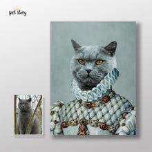 Carregar imagem no visualizador da galeria, Rainha de Branco | Retrato Personalizado de Animal de Estimação - Pet Story PT