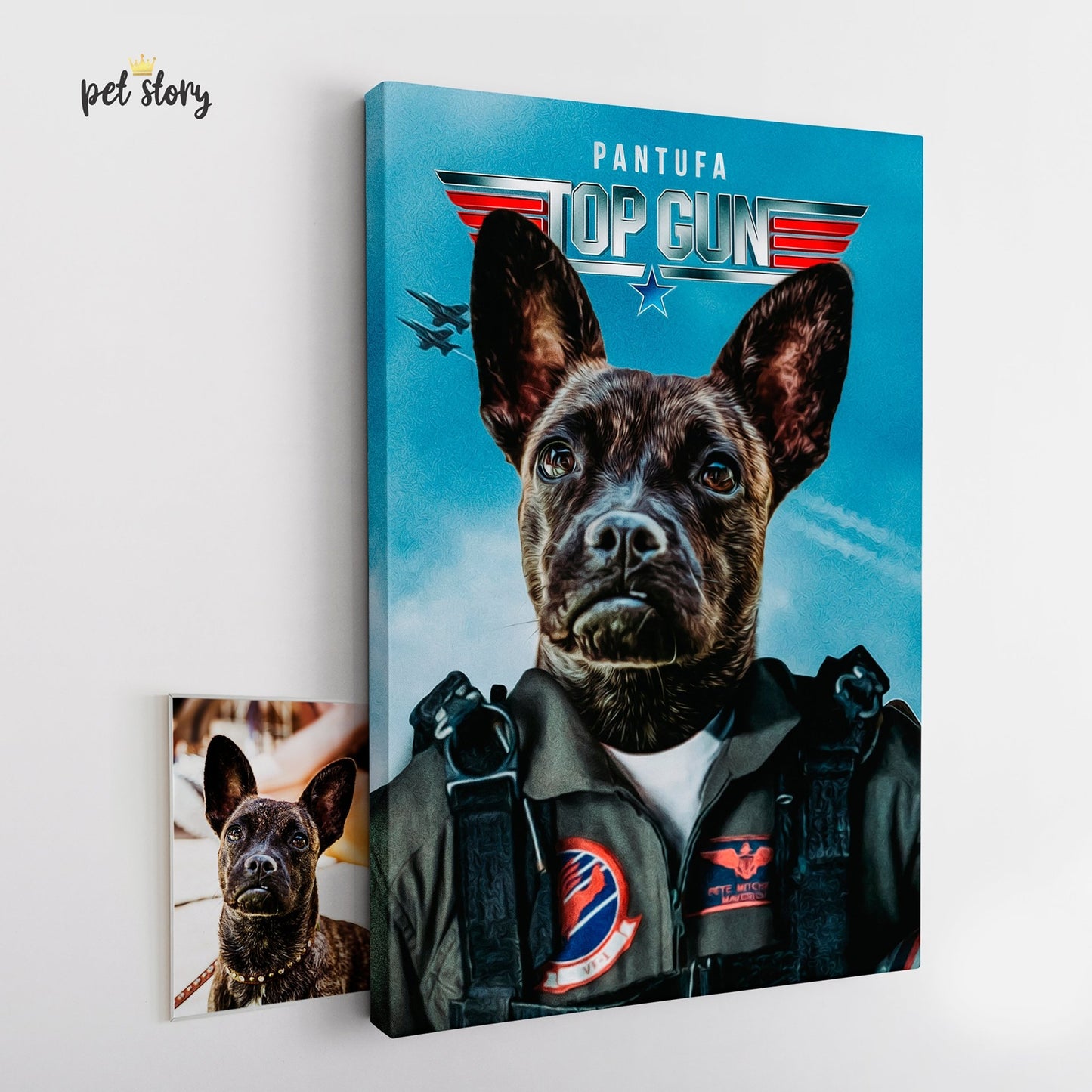 Top Gun | Retrato Personalizado de Animal de Estimação - Pet Story PT