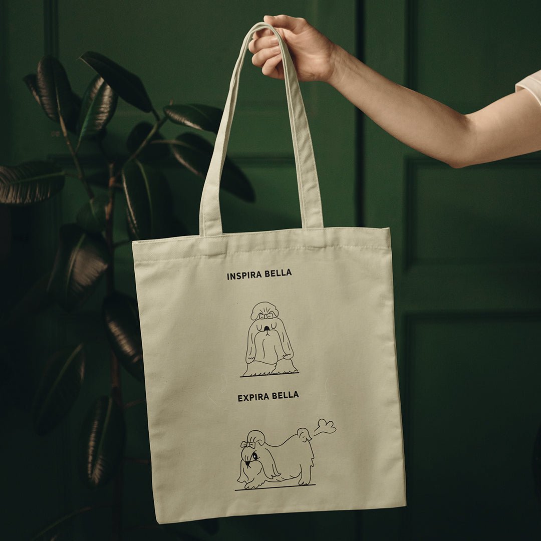 Tote bag Inspira e Expira | Personalizado de Animal de Estimação - Pet Story PT