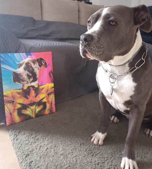 Mulher Maravilha (Wonder Woman) | Retrato personalizado do teu animal de estimação