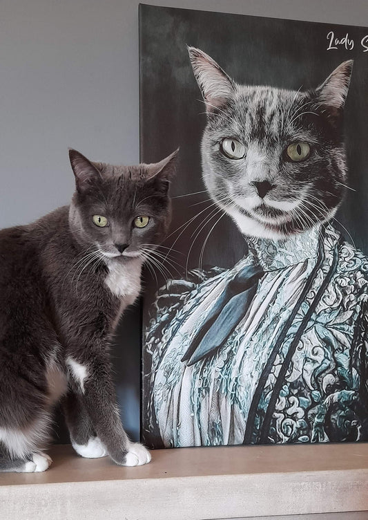 Lady Vitoriana | Retrato personalizado do teu animal de estimação