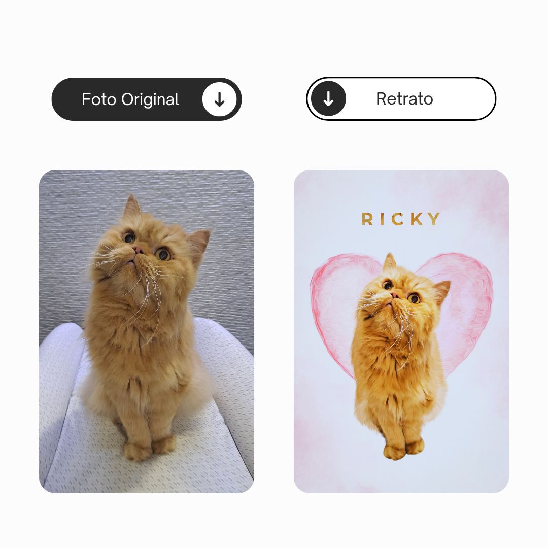 Amor moderno | Retrato de mascota personalizado