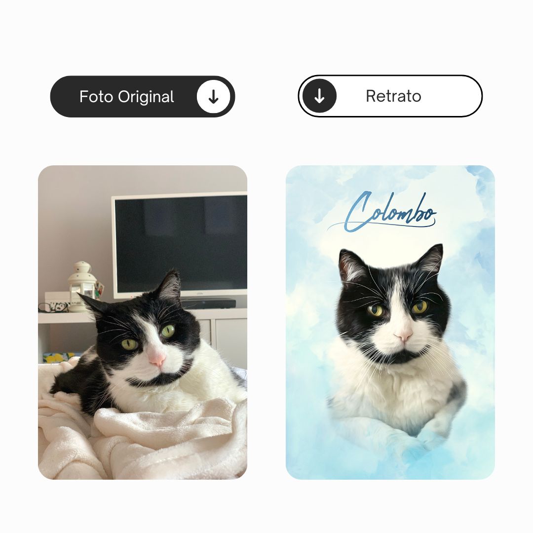 Nube azul | Retrato de mascota personalizado