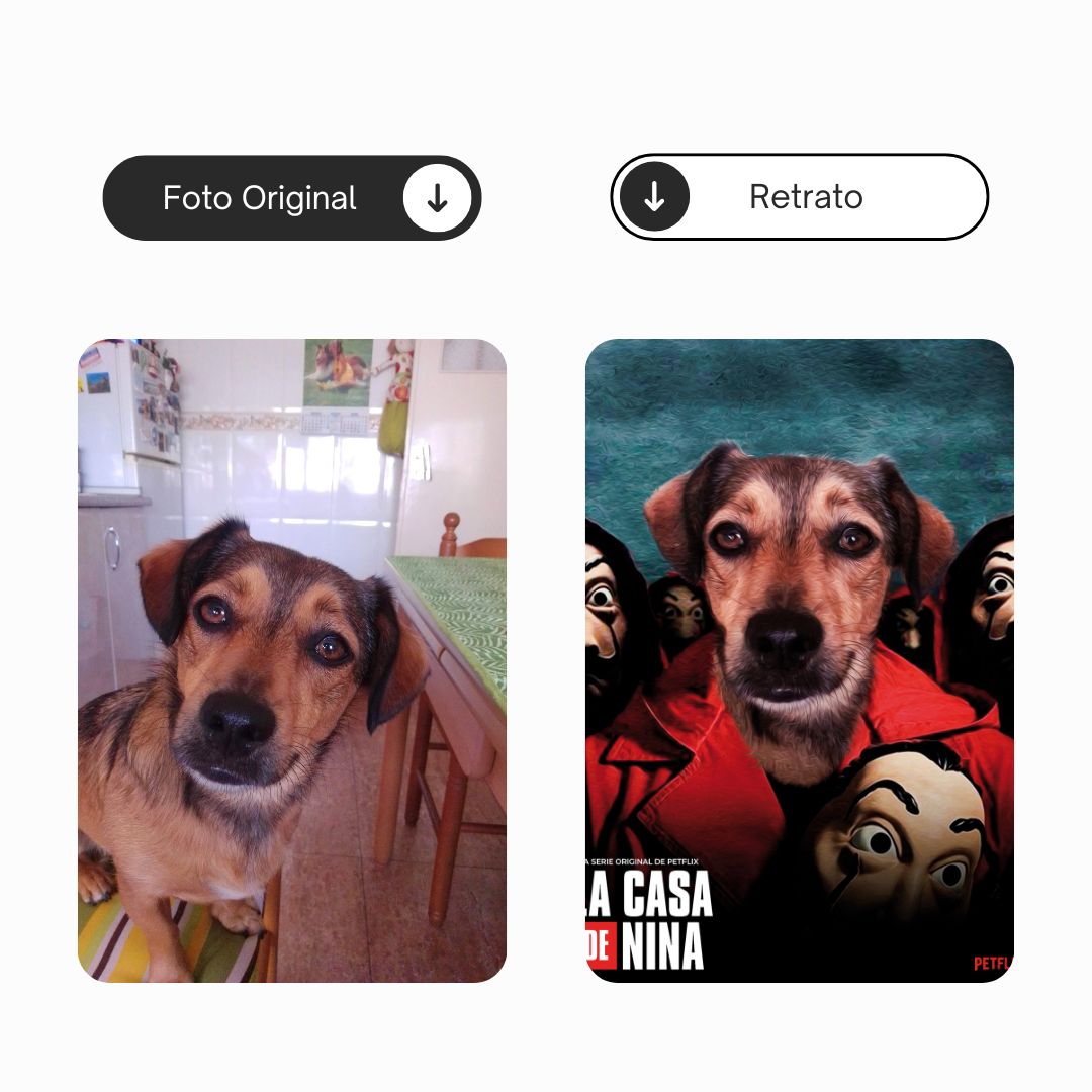 La Casa de Papel | Retrato personalizado do teu animal de estimação