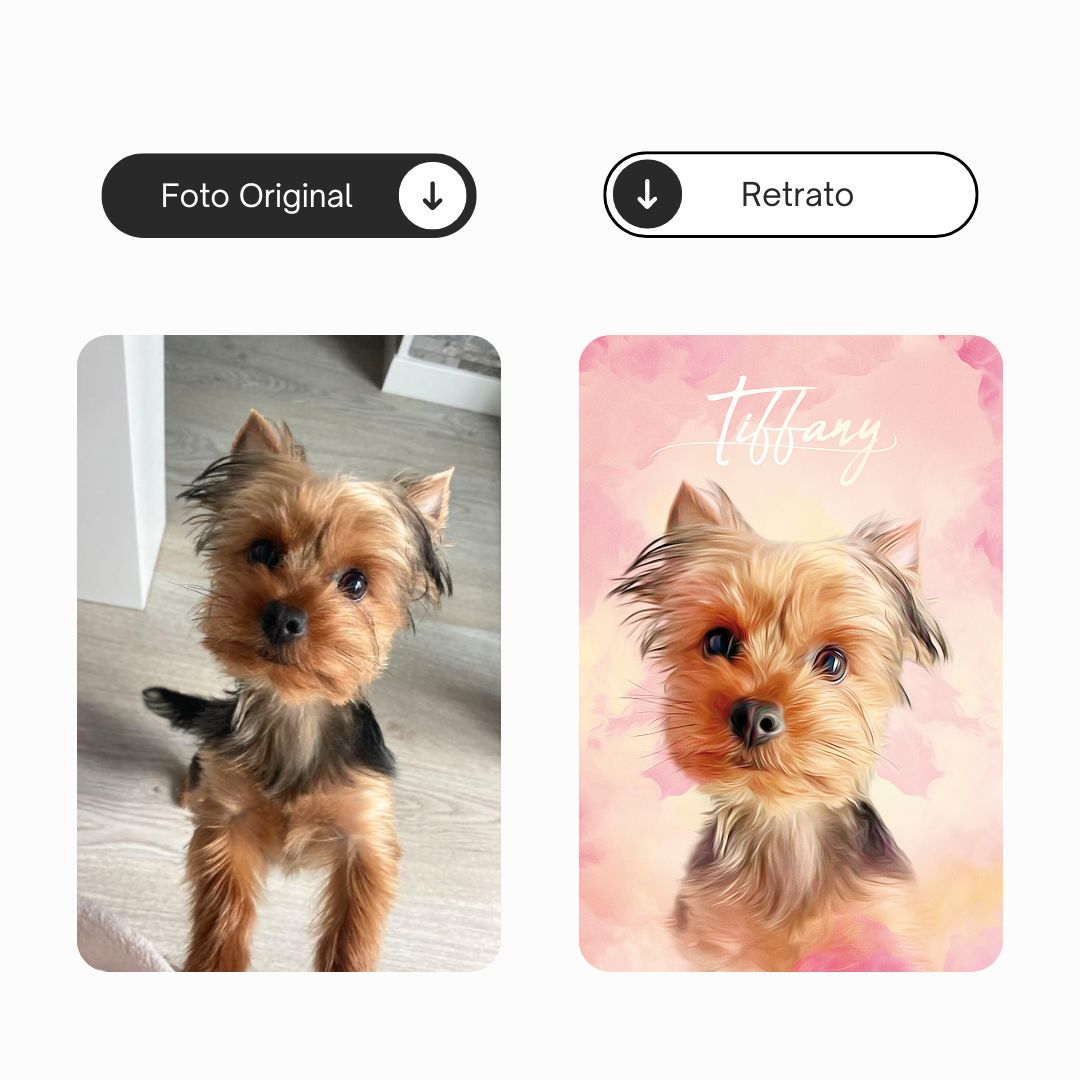 Nube Rosa | Retrato de mascota personalizado