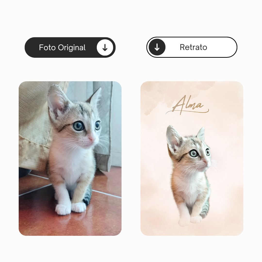 Nube Desnudo | Retrato de mascota personalizado