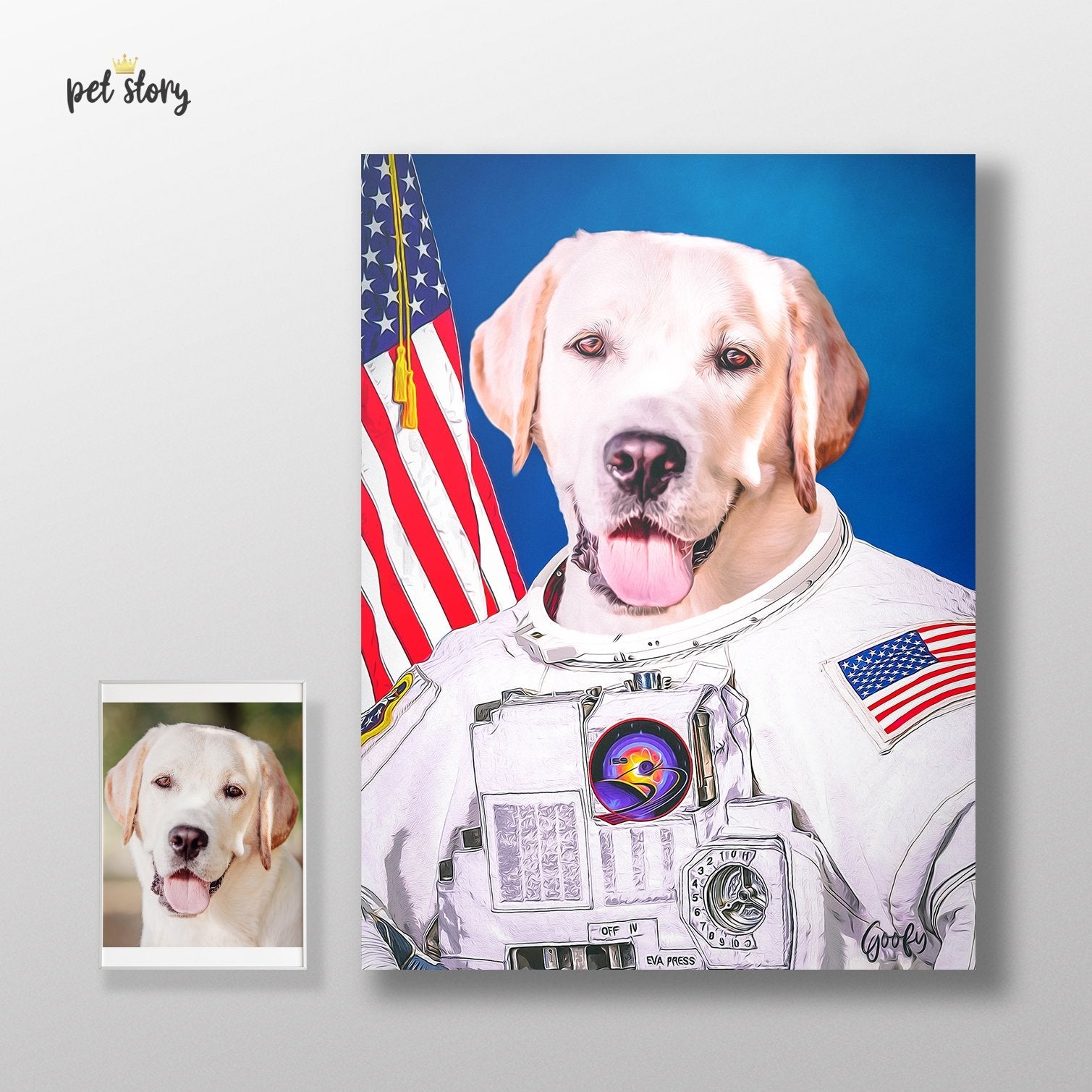 Astronauta | Retrato Personalizado de Animal de Estimação - Pet Story PT