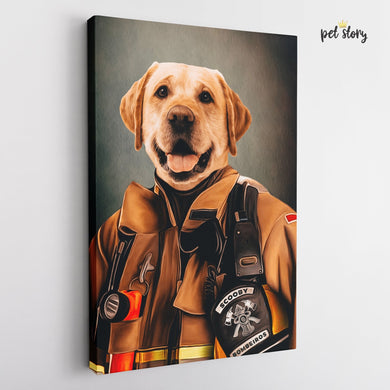 Bombeiro | Retrato Personalizado de Animal de Estimação - Pet Story PT