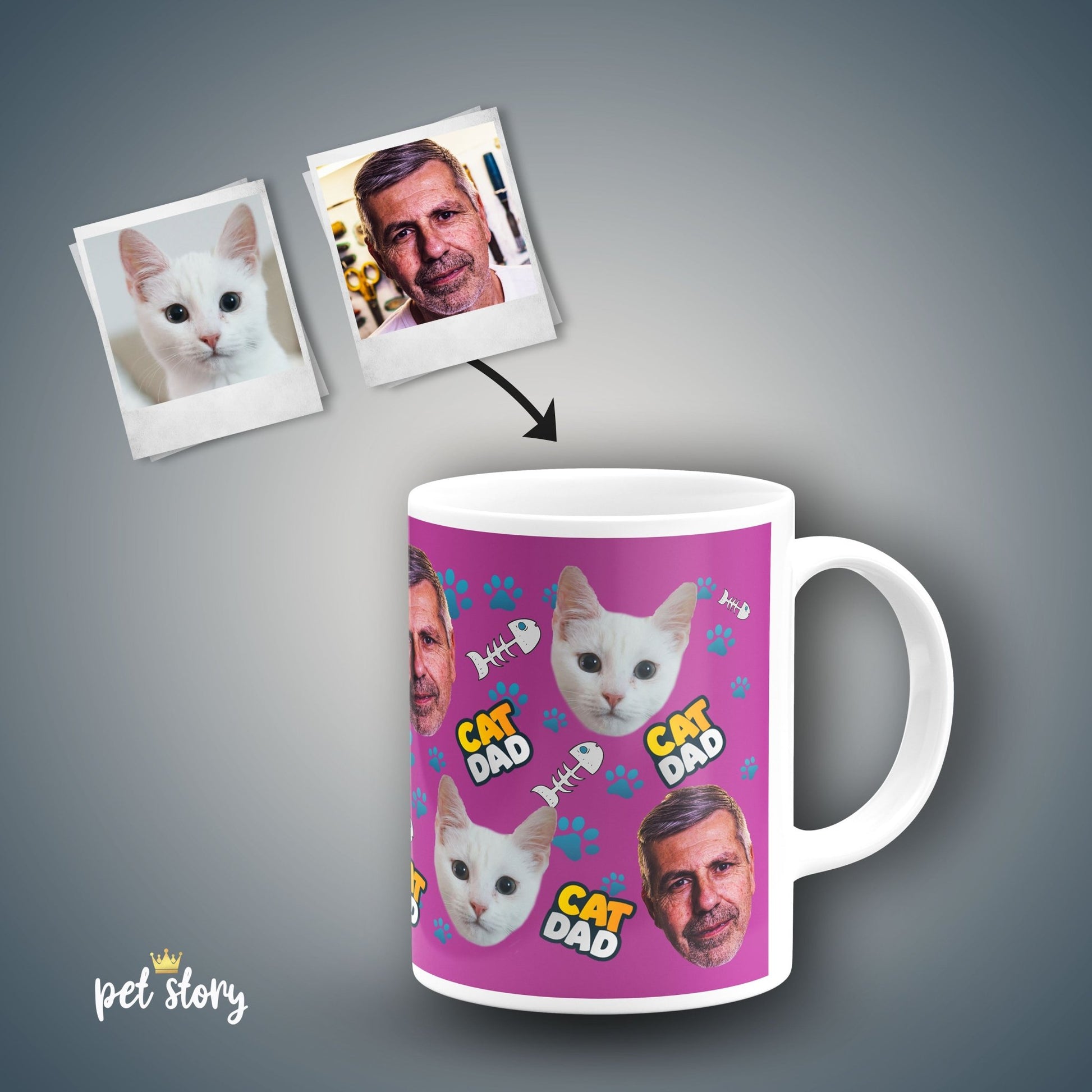 Caneca Cat Dad | Personalizada Animal de Estimação - Pet Story PT