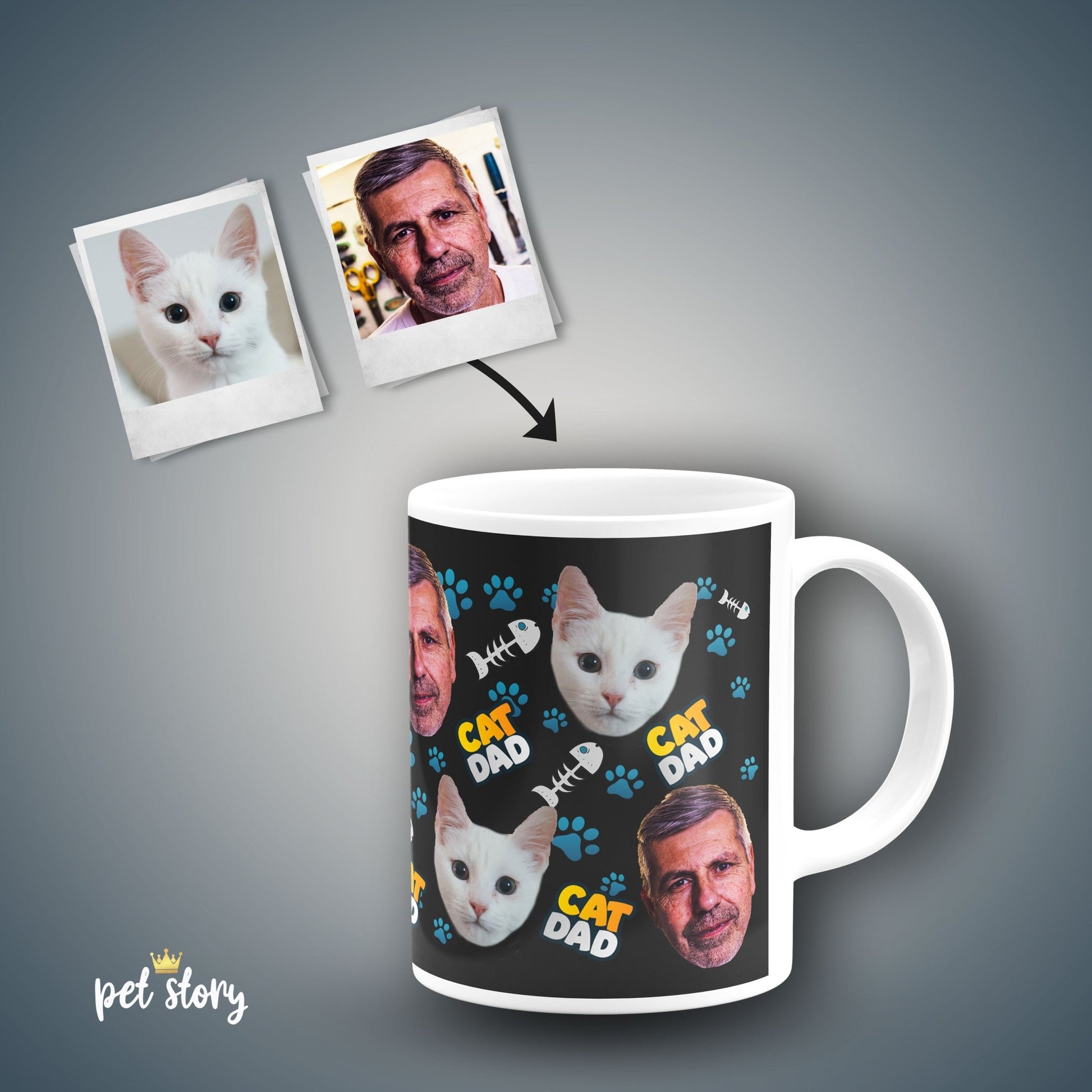 Caneca Cat Dad | Personalizada Animal de Estimação - Pet Story PT