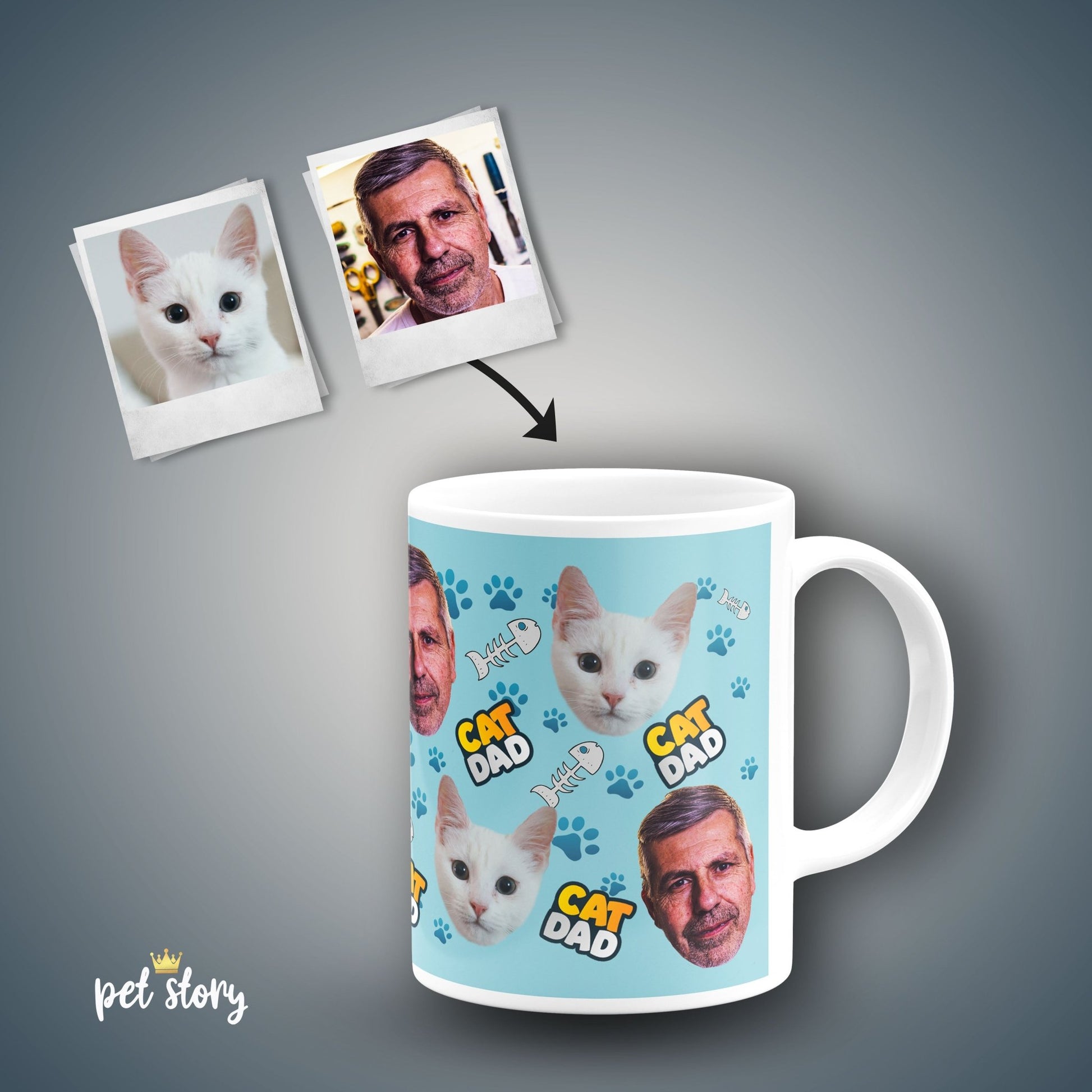 Caneca Cat Dad | Personalizada Animal de Estimação - Pet Story PT