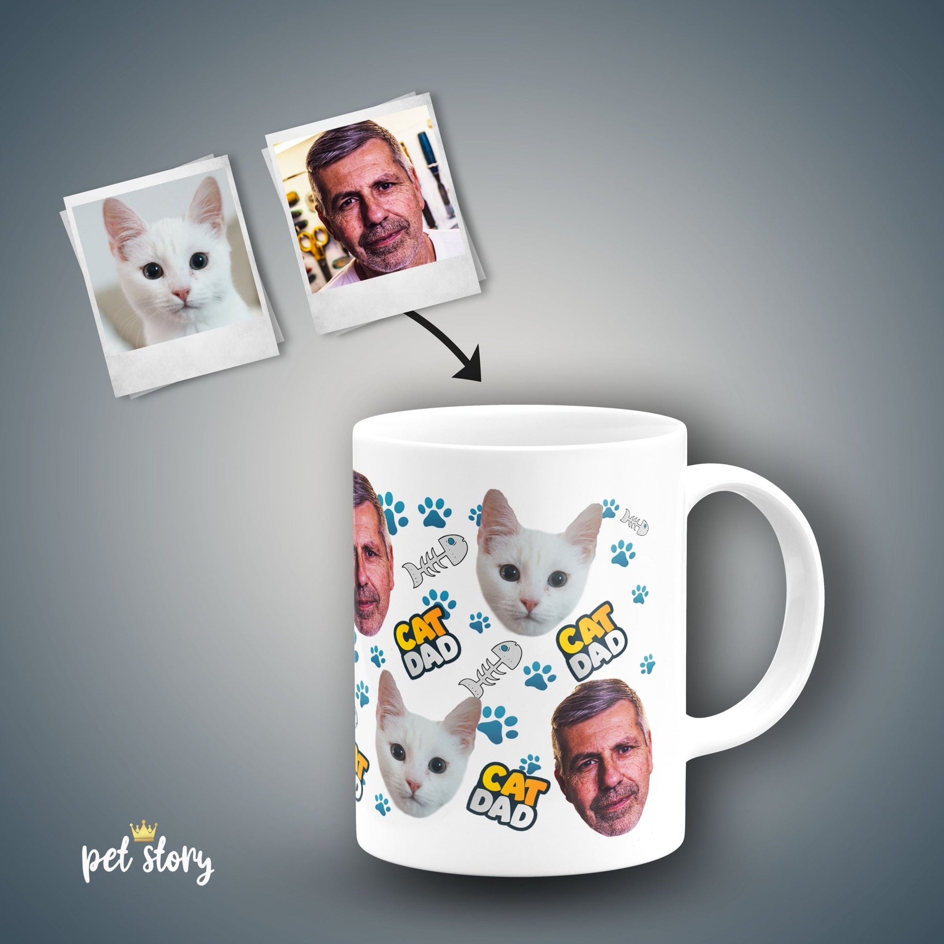 Caneca Cat Dad | Personalizada Animal de Estimação - Pet Story PT