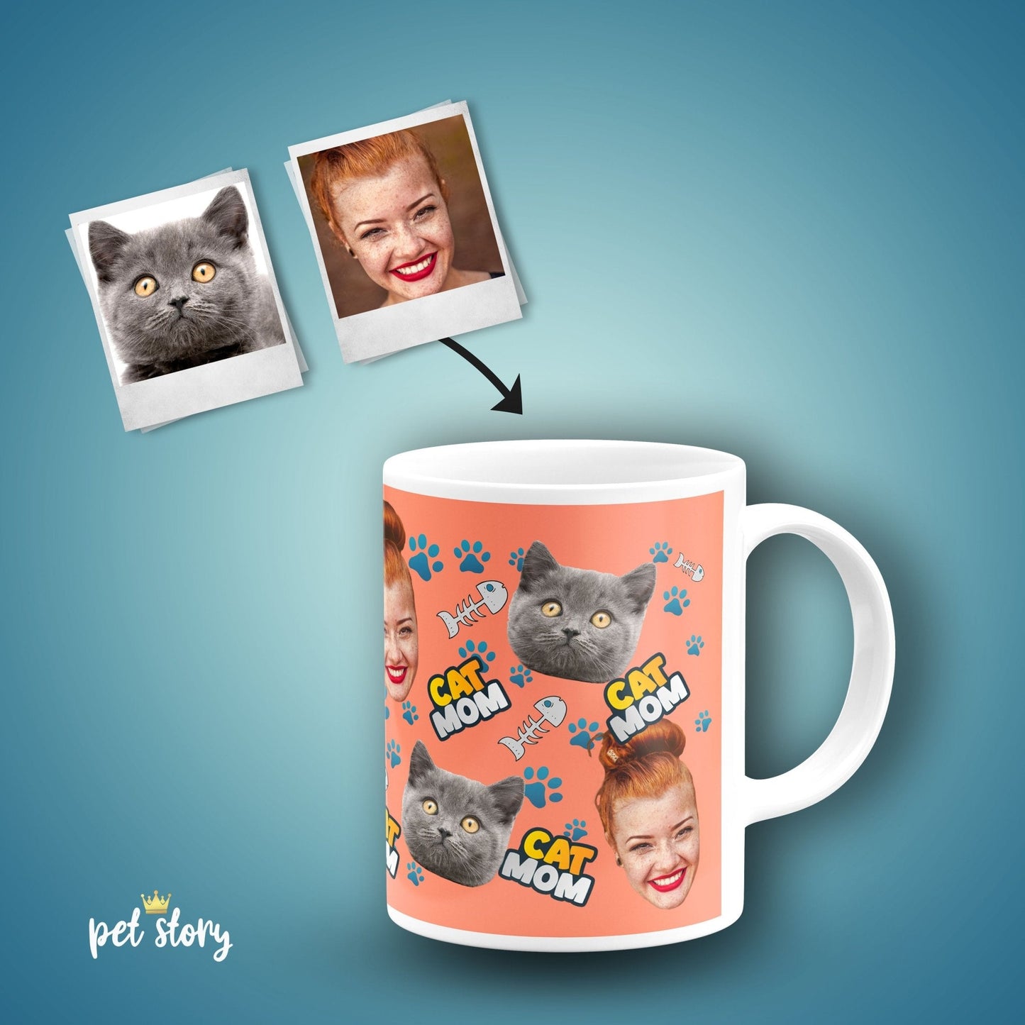 Caneca Cat Mom | Personalizada Animal de Estimação - Pet Story PT