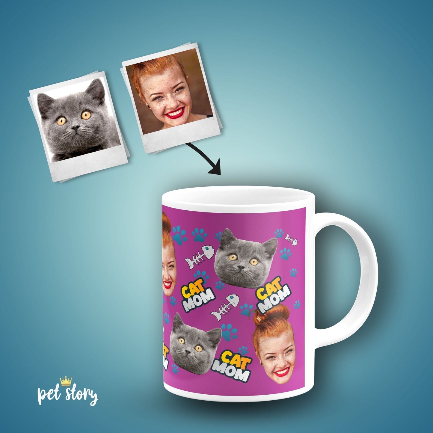 Caneca Cat Mom | Personalizada Animal de Estimação - Pet Story PT