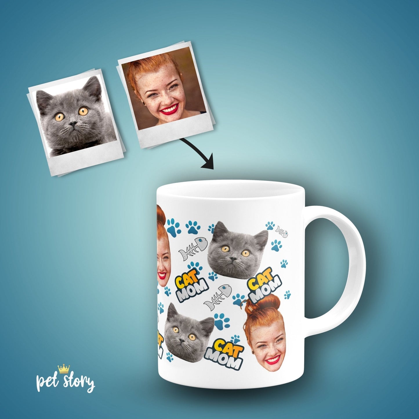 Caneca Cat Mom | Personalizada Animal de Estimação - Pet Story PT