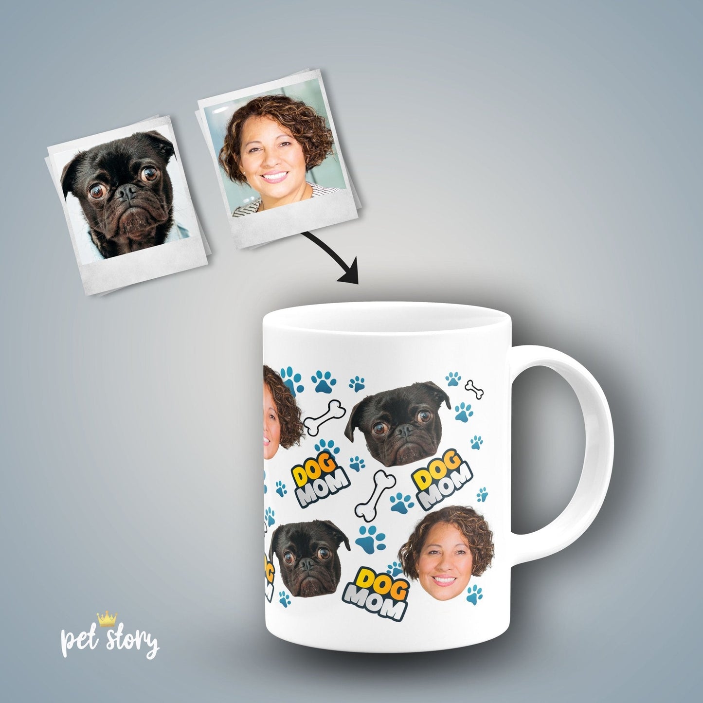 Caneca Dog Mom | Personalizada Animal de Estimação - Pet Story PT