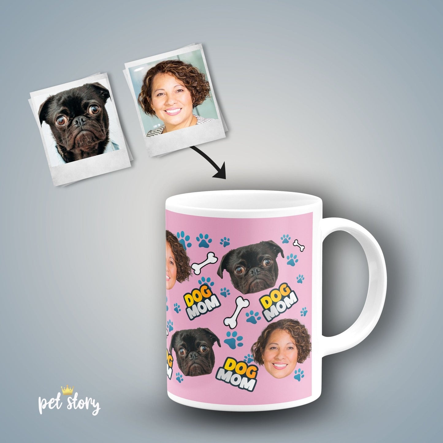 Caneca Dog Mom | Personalizada Animal de Estimação - Pet Story PT