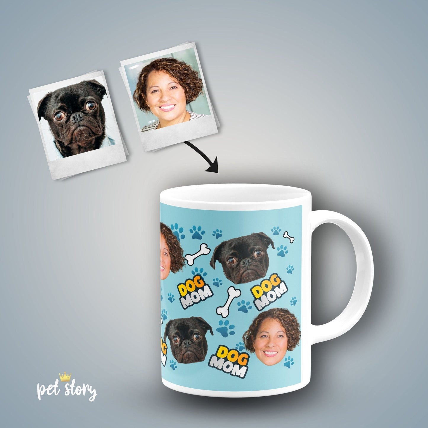 Caneca Dog Mom | Personalizada Animal de Estimação - Pet Story PT