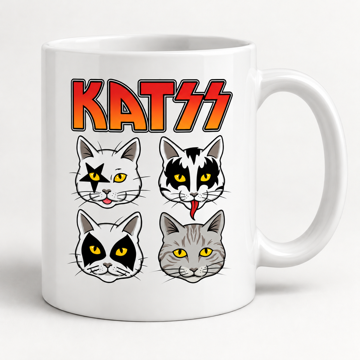 Caneca de cerâmica branca Katss, 325 ml