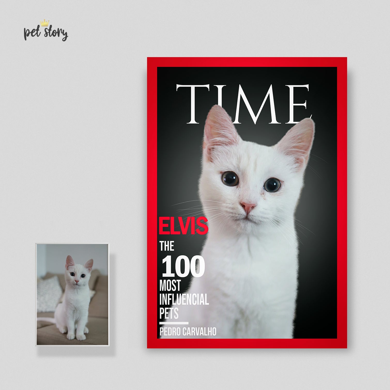 Capa Revista TIME | Retrato Personalizado de Animal de Estimação - Pet Story PT