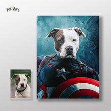 Carregar imagem no visualizador da galeria, Capitão América | Retrato Personalizado de Animal de Estimação - Pet Story PT
