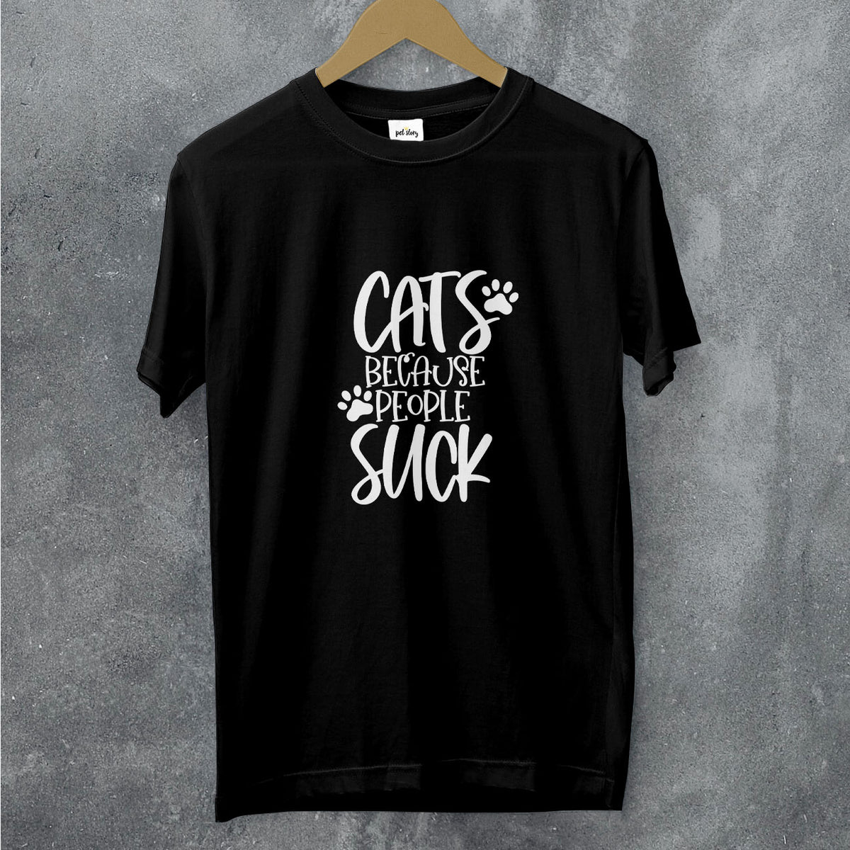 T-shirt Cats Because People Suck preto, Pet Story
