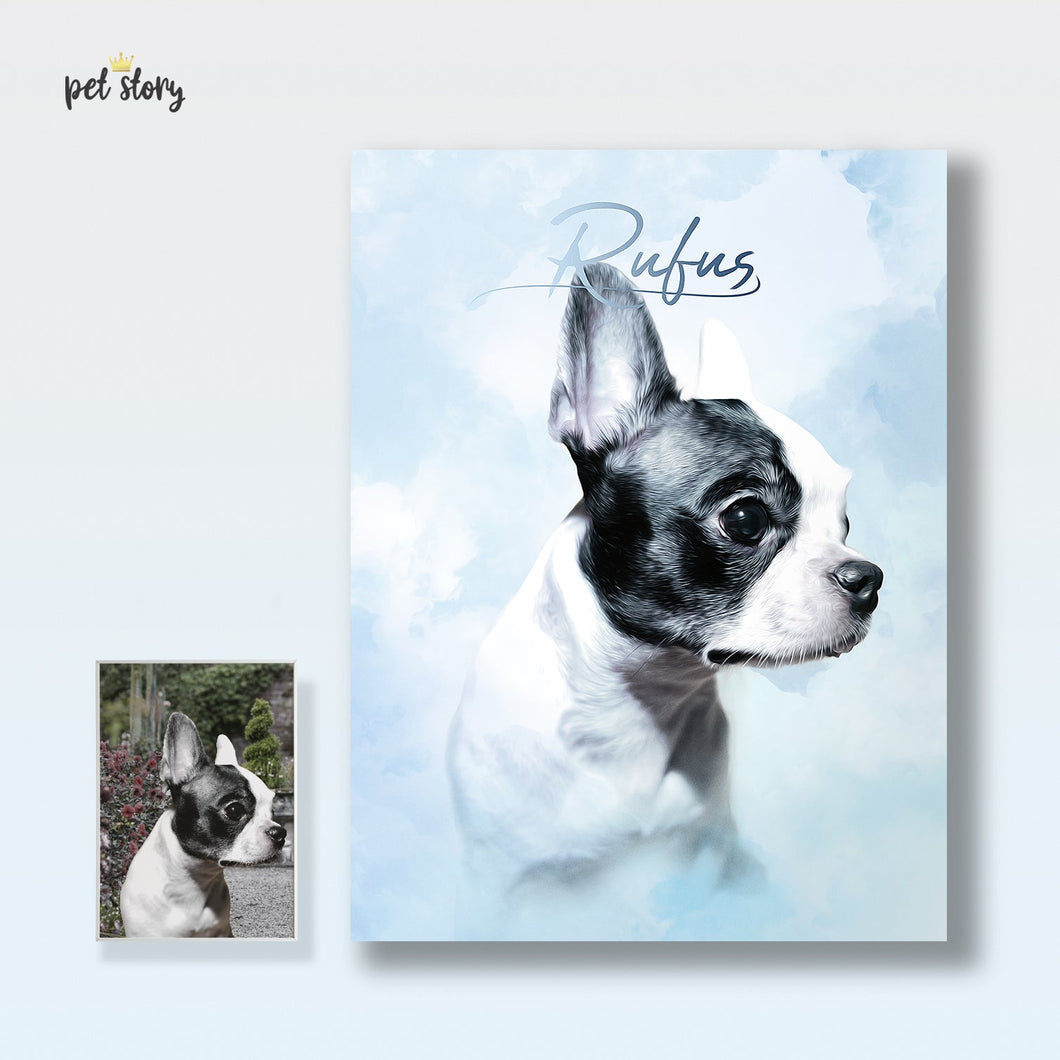 Cloud Blue | Retrato Personalizado de Animal de Estimação - Pet Story PT