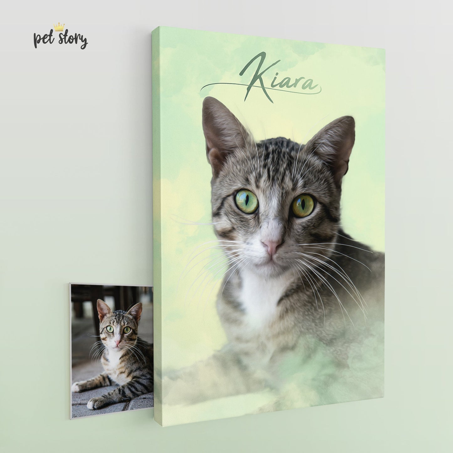 Cloud Green | Retrato Personalizado de Animal de Estimação - Pet Story PT