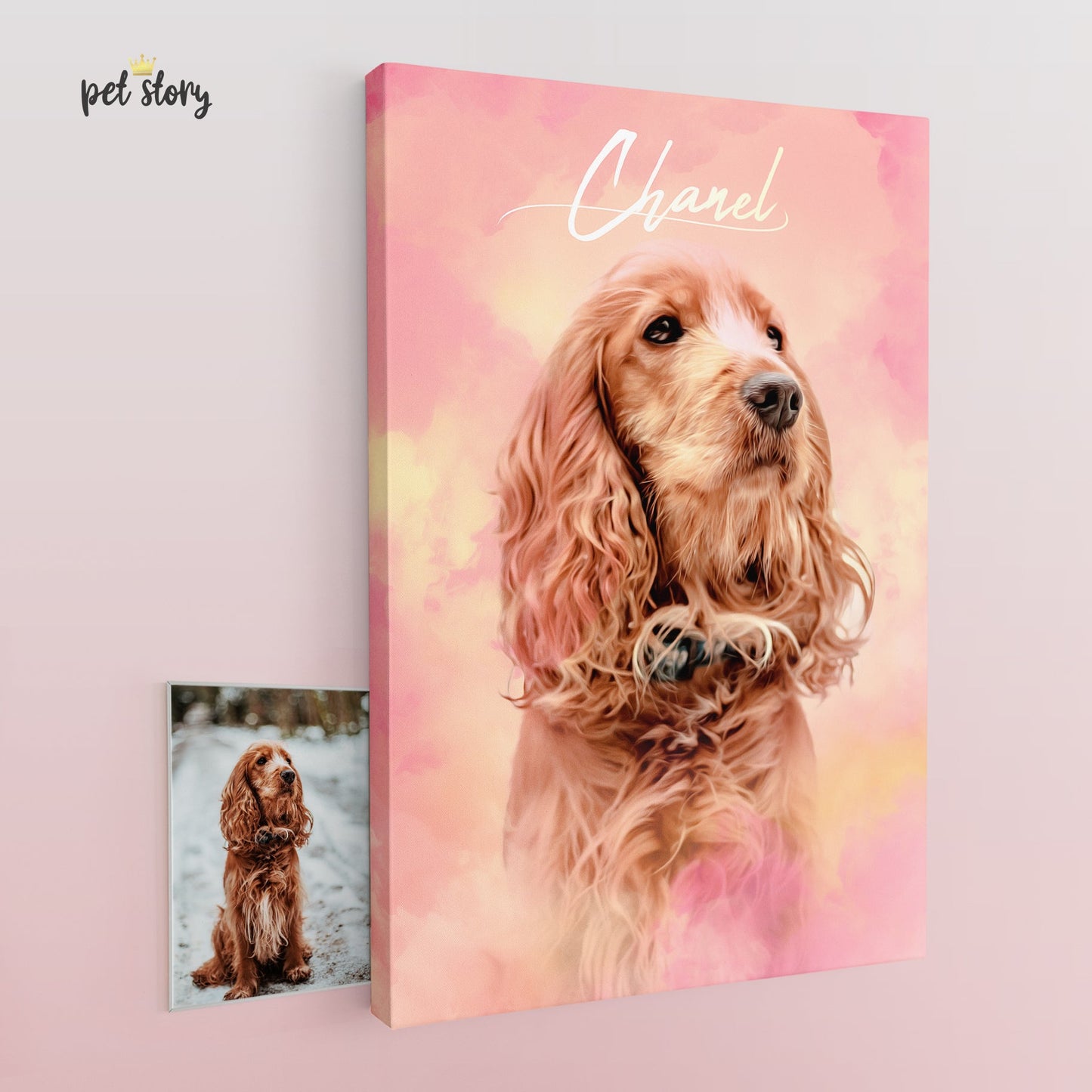 Cloud Pink | Retrato Personalizado de Animal de Estimação - Pet Story PT