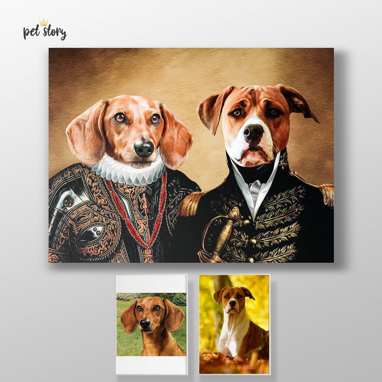 Conde e Almirante | Retrato Personalizado de Animal de Estimação - Pet Story PT
