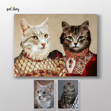 Cargar imagen en el visor de la galería, Duquesa e Rainha de Vermelho | Retrato Personalizado de Animal de Estimação - Pet Story PT
