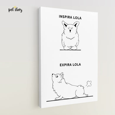 Inspira e Expira - Corgi | Retrato Personalizado de Animal de Estimação - Pet Story PT