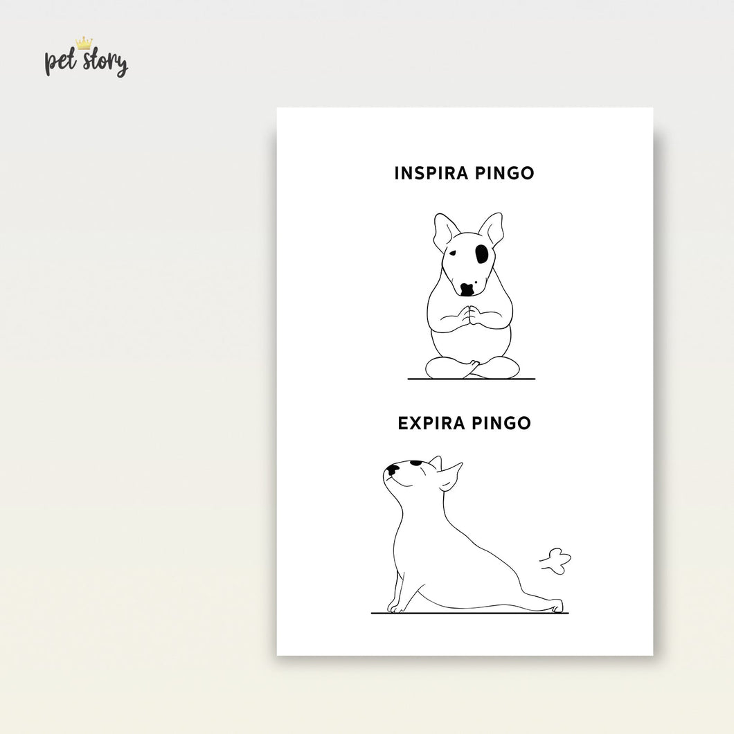 Inspira e Expira - Pitbull | Retrato Personalizado de Animal de Estimação - Pet Story PT