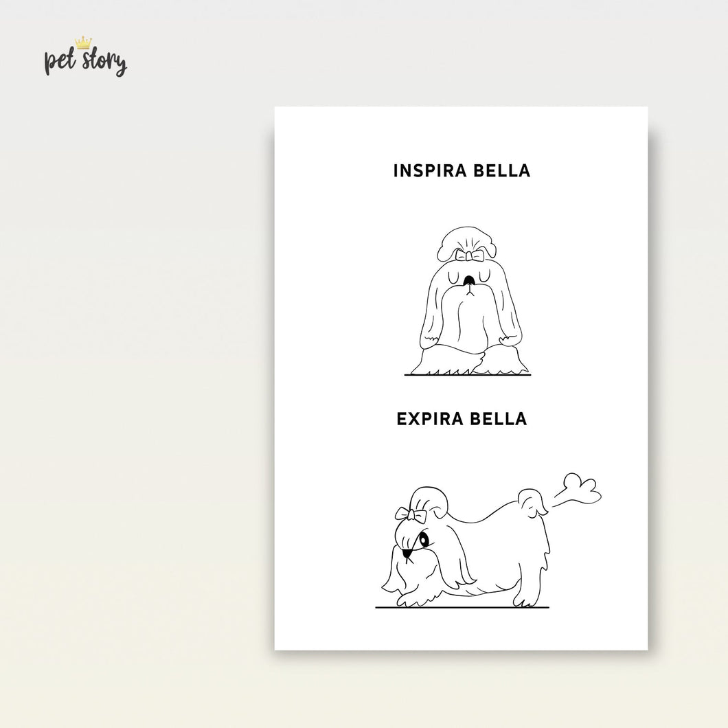 Inspira e Expira - Shih Tzu | Retrato Personalizado de Animal de Estimação - Pet Story PT