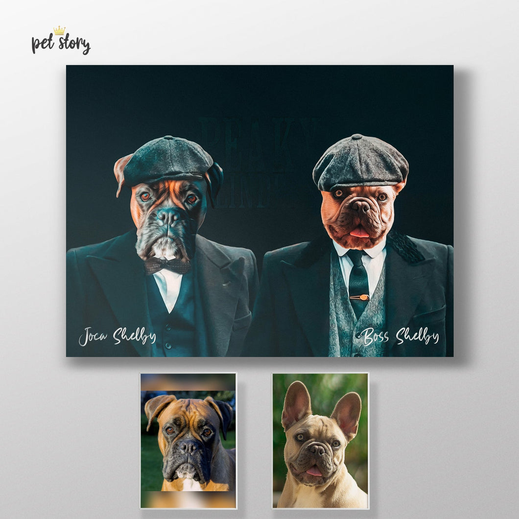 Irmãos Peaky Blinders | Retrato Personalizado de Animal de Estimação - Pet Story PT