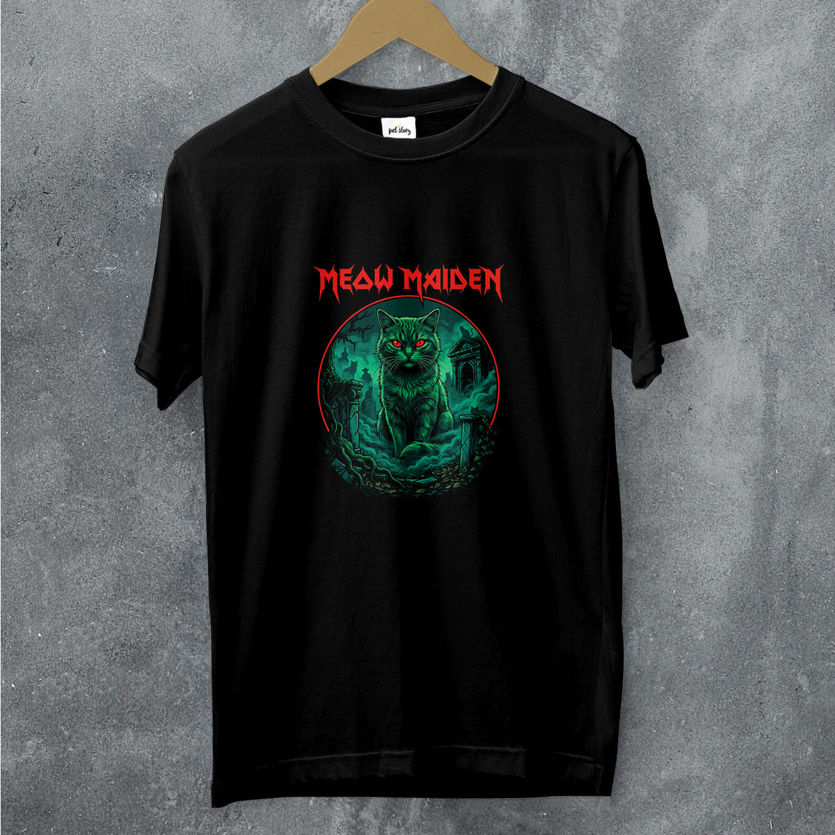 T-shirt Meow Maiden preto, Pet Story