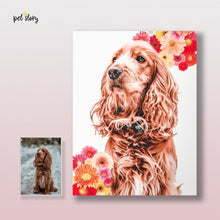 Cargar imagen en el visor de la galería, Modern Flower | Retrato Personalizado de Animal de Estimação - Pet Story PT
