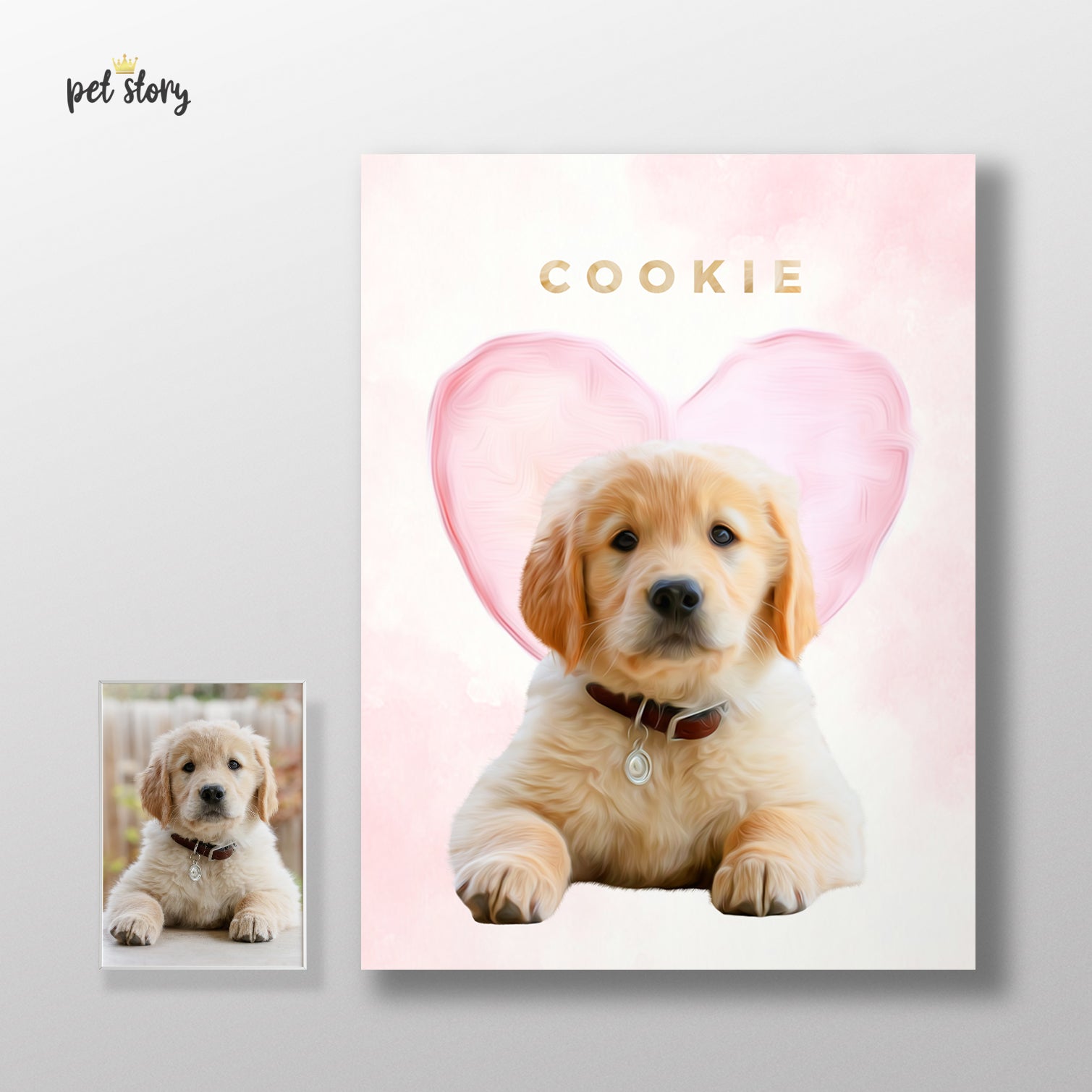 Modern Love | Retrato Personalizado de Animal de Estimação - Pet Story PT