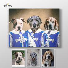 Cargar imagen en el visor de la galería, Os 3 Mosqueteiros | Retrato Personalizado de Animal de Estimação - Pet Story PT
