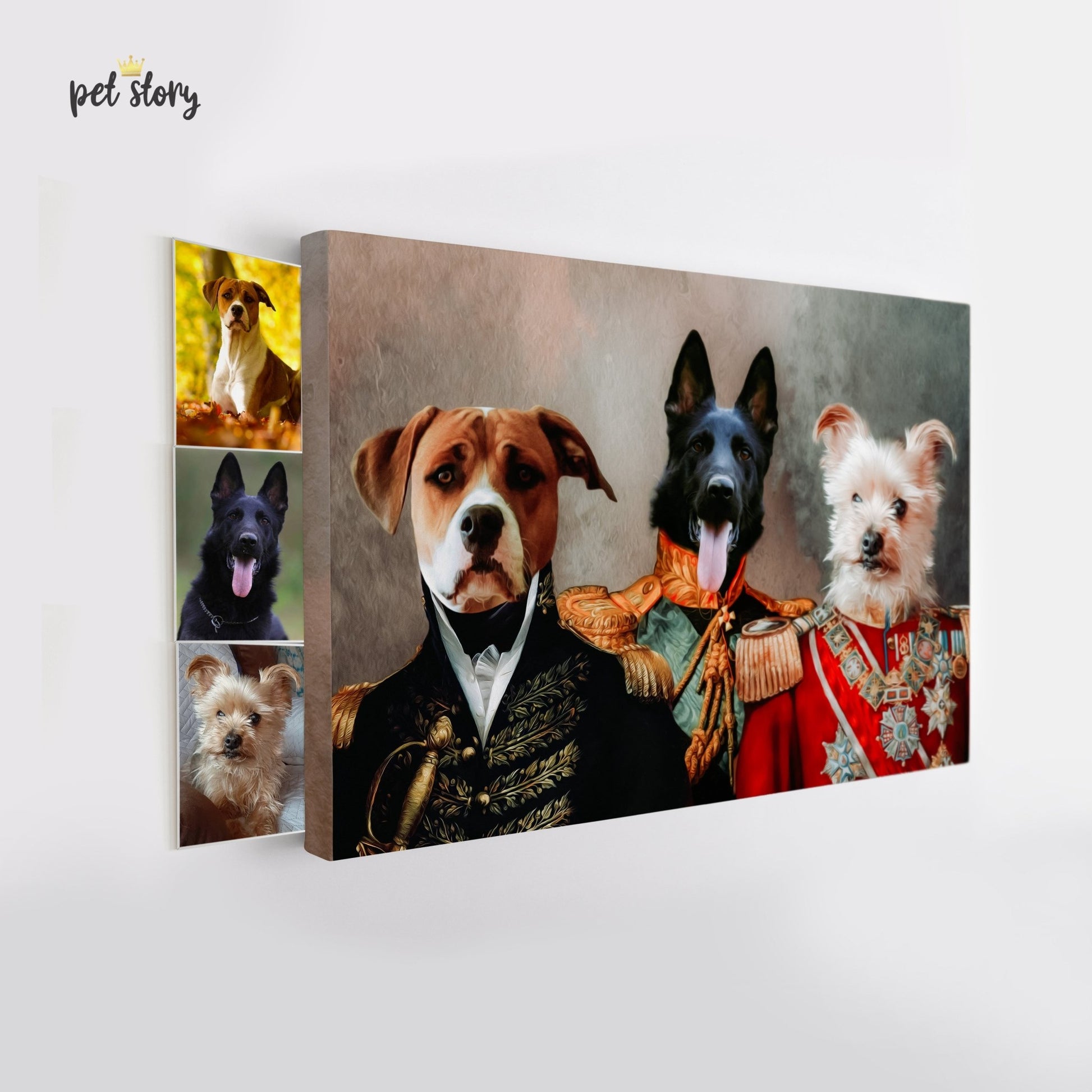 Os Oficiais 3 animais | Retrato Personalizado de Animal de Estimação - Pet Story PT