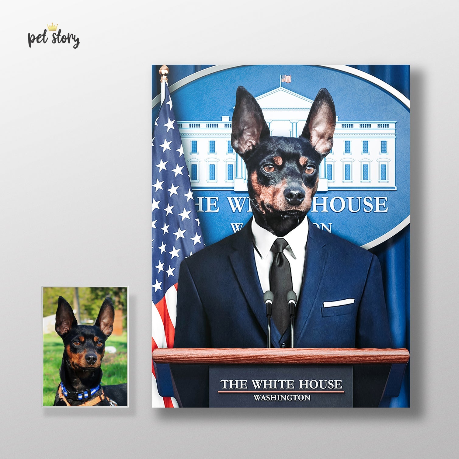 Presidente | Retrato Personalizado de Animal de Estimação - Pet Story PT