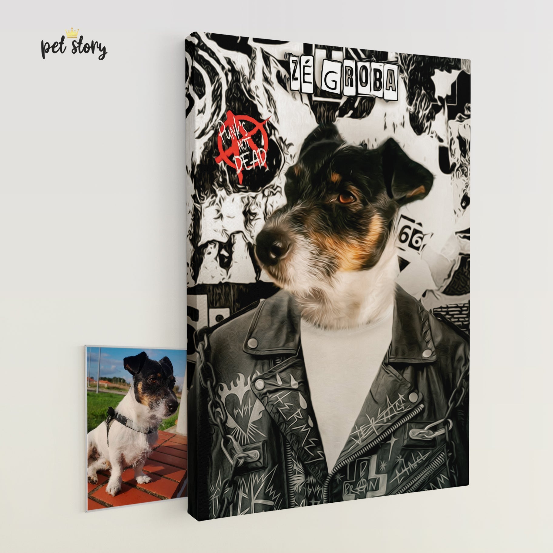 Punk | Retrato Personalizado de Animal de Estimação - Pet Story PT