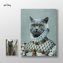 Cargar imagen en el visor de la galería, Rainha de Branco | Retrato Personalizado de Animal de Estimação - Pet Story PT
