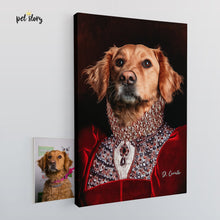 Carregar imagem no visualizador da galeria, Rainha de Vermelho | Retrato Personalizado de Animal de Estimação - Pet Story PT
